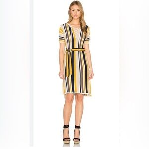 Frame Denim Le Lace Up Shirt Dress in Multi Stripe